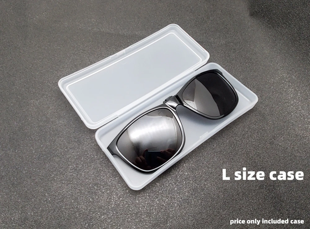 VIVIBEE Clip on Sunglasses Plastic Box Case M L