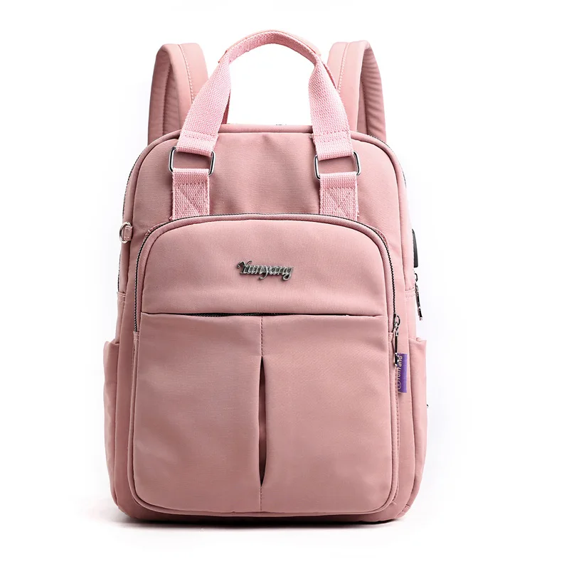 Sac à dos de chargement USB à poignée supérieure pour femme, sac à dos de voyage décontracté, sac d\'école preppy pour étudiant, sac à dos pour