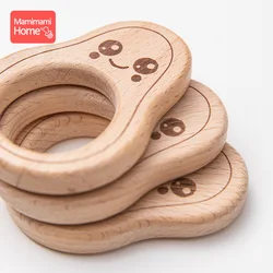 5pc Wooden Avocado Bead Baby Teether BPA Free Beech Wooden Teething Pendant DIY Pacifier Chain Bracelets Montessori Baby Product