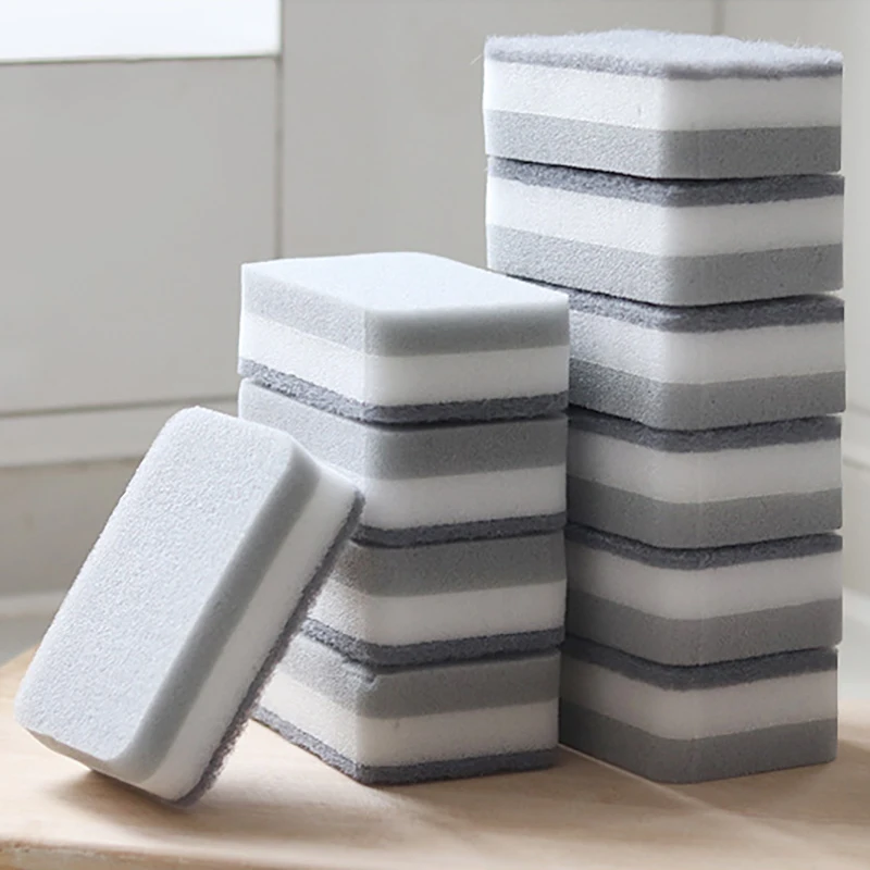 Fais Du 5pcs Cleaning Sponge Wholesale High Density Upgrade Thickened Grey Dishwashing Sponge Kitchen Supplies Cleaning Tools