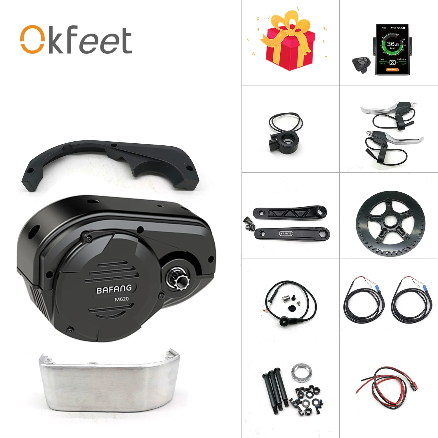 

Okfeet Bafang G510 48V 1000W 8fun M620 Mid Drive Motor Kit E Bike Electric Cargo Bike Bicycle Conversion Kit for ebike