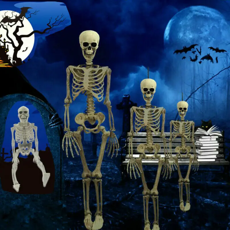 Poseable Full Life Size Human Skeleton Halloween Festive Supplies Decoration Party Prop New