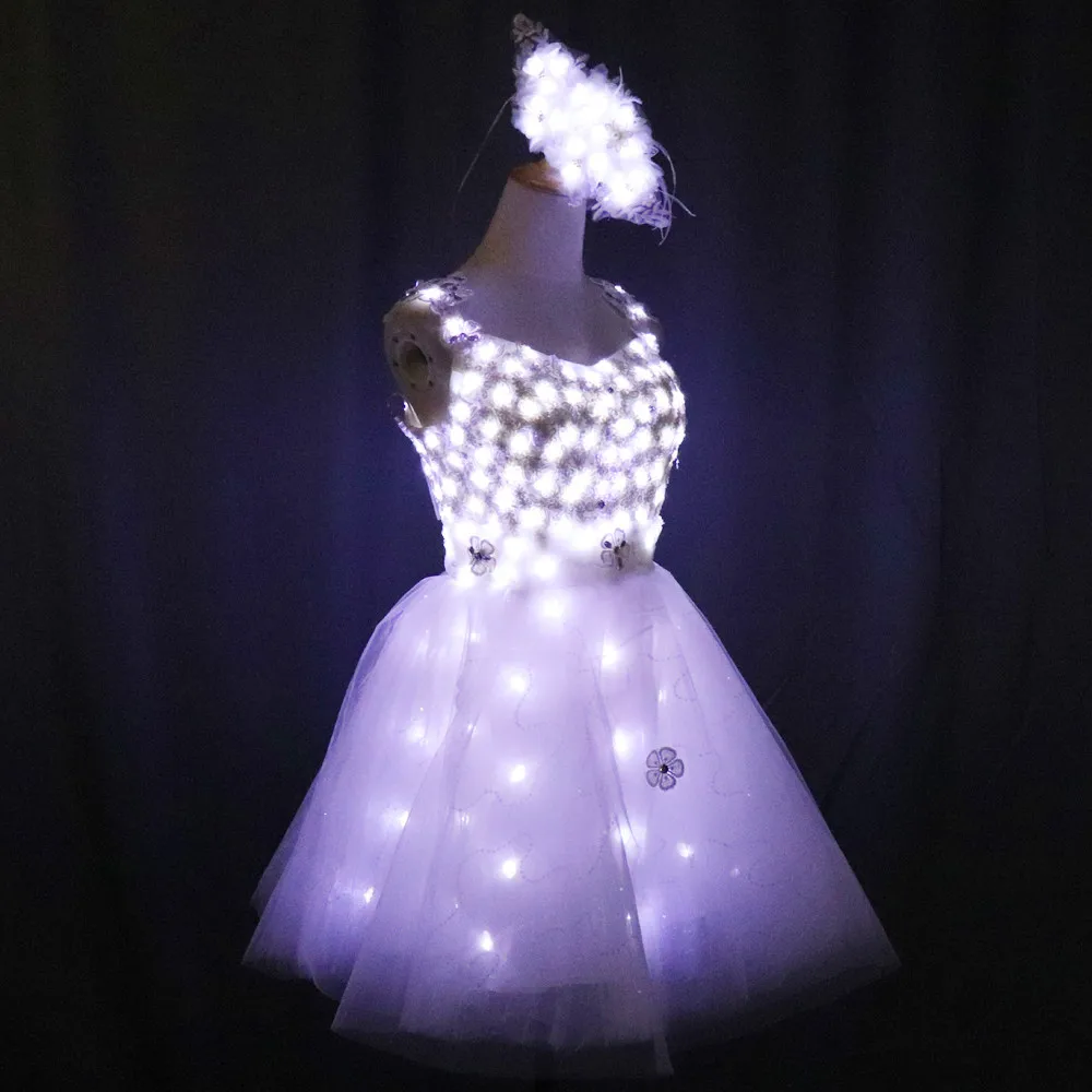 Bride Light Up Luminous Clothes LED Costume Ballet Tutu Led Dresses For Dancing Skirts Wedding Party