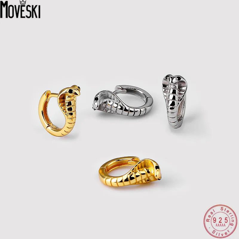 

MOVESKI 925 Sterling Silver Fashion Temperament Animal Snake Earrings Women Vintage Party Jewelry