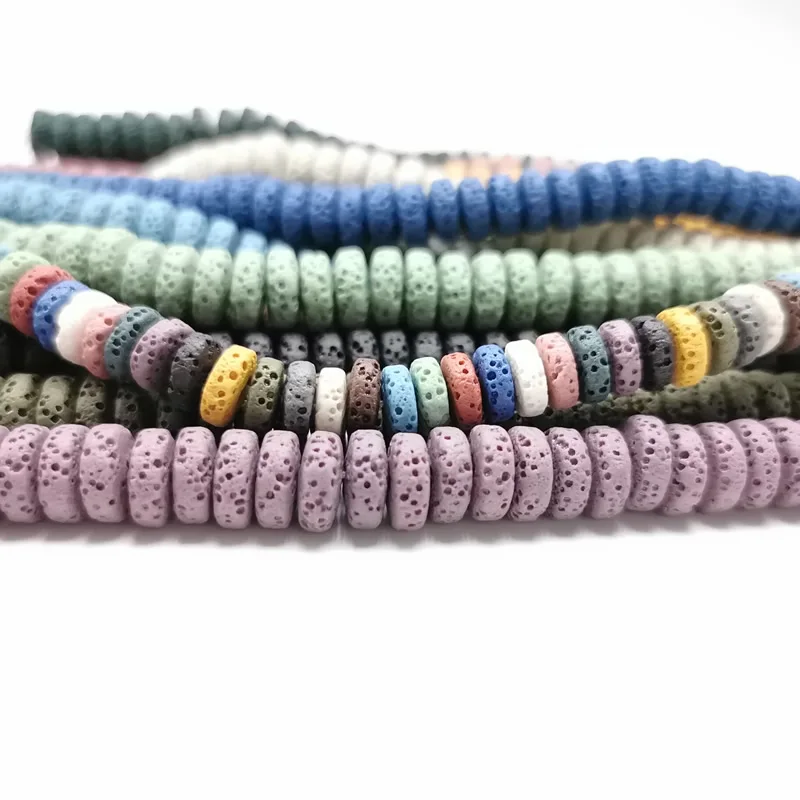 3X8/4X10mm Color Volcanic Lava Stone Spacer Beads Loose Beads Charms Rock Beads DIY for Jewelry Earrings Making Separated beads