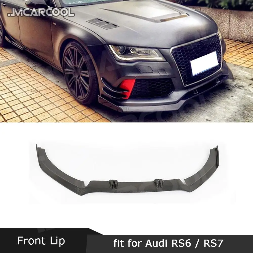 Carbon Fiber Front Lip Spoiler Apron For Audi A6 RS6 A7 RS7 2012-2018 Sedan FRP Head Bumper Chin Shovel Guard Car Accessories