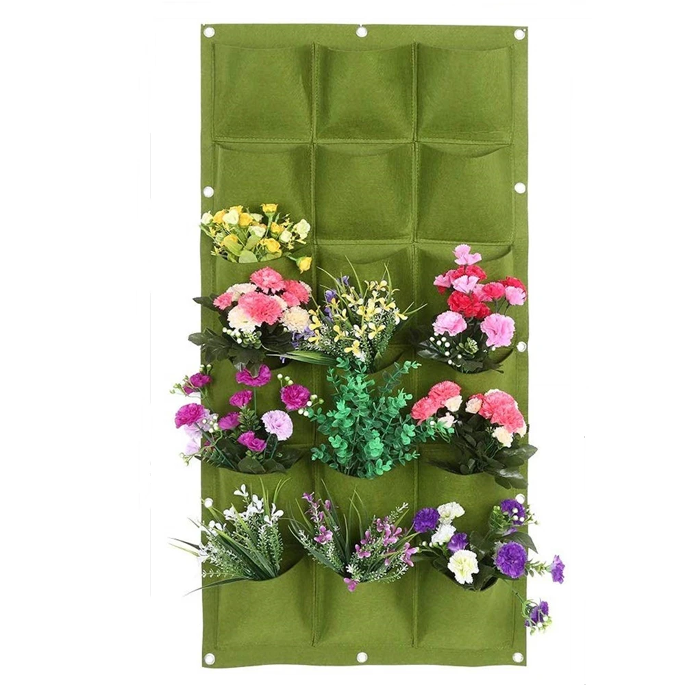 6/7/9/18 pocket vertical grow bags hanging wall planting bag flower growing container planter pocket for home indoor outdoor