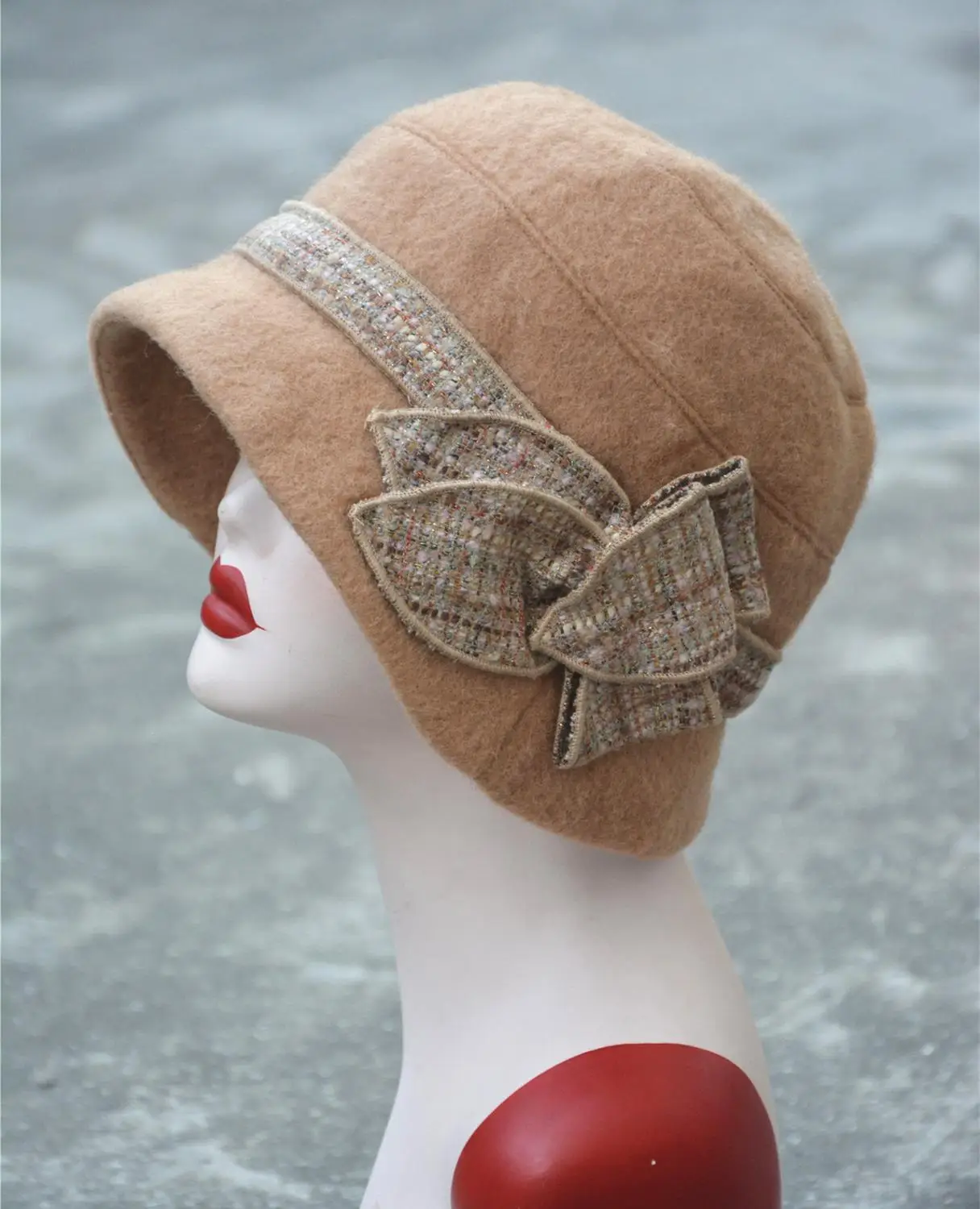 Warm and Soft Winter Women Church Hat with High quality Wool Felt Fedora Cloche Hat Cap A374