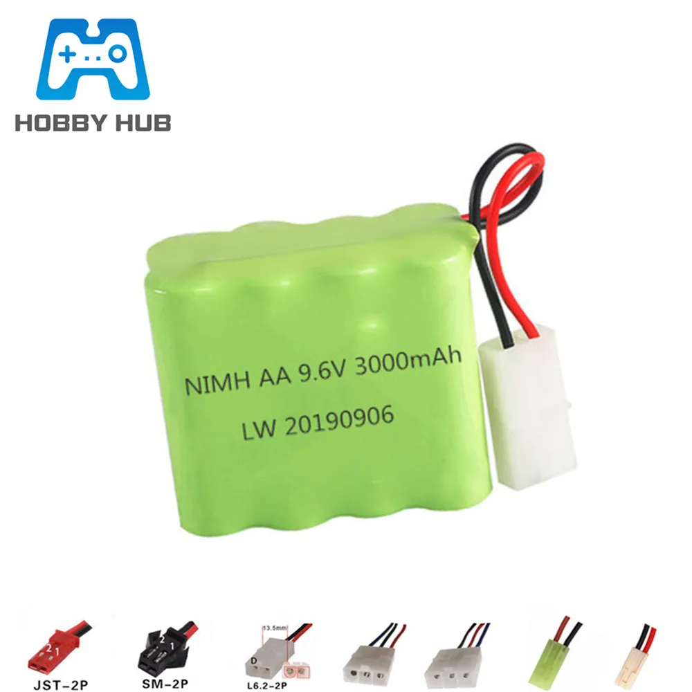 3000mAh 9.6 V สำหรับ RC ของเล่นรถถังรถไฟปืน Ni-MH AA 2400 mAh 9.6 V 1Pcs สำหรับ RC เรือ