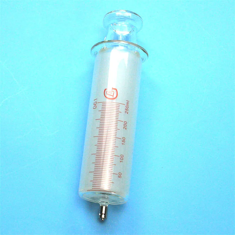 Large Glass Syringes 250ml With Glass Caliber / Ruhr Locks Caliber Glass Enema Sausage Device Sample Extractor Injector 250 CC