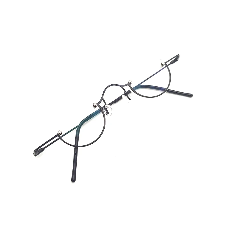 Retro small round metal half moon reading glasses vintage prescription of myopia optics is small eyeglasses 1.0 2.0 3.0 4.0