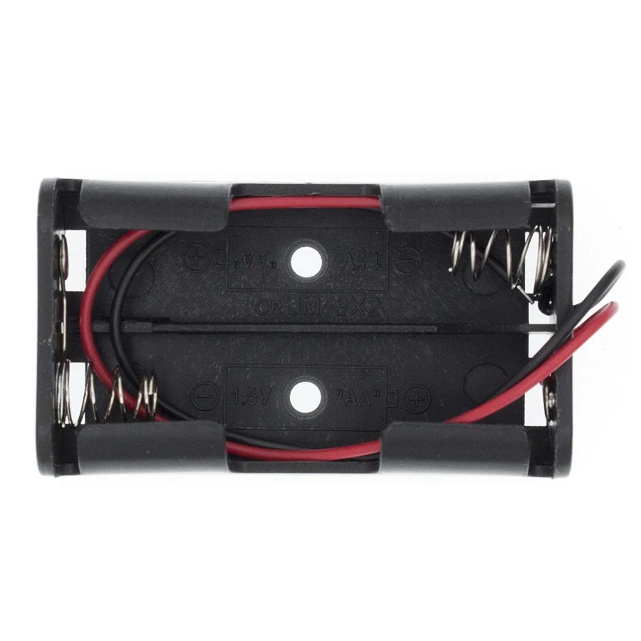 Plastic Standard Size AA/18650 Battery Holder Box Case Black With Wire Lead 3.7V/1.5V Clip