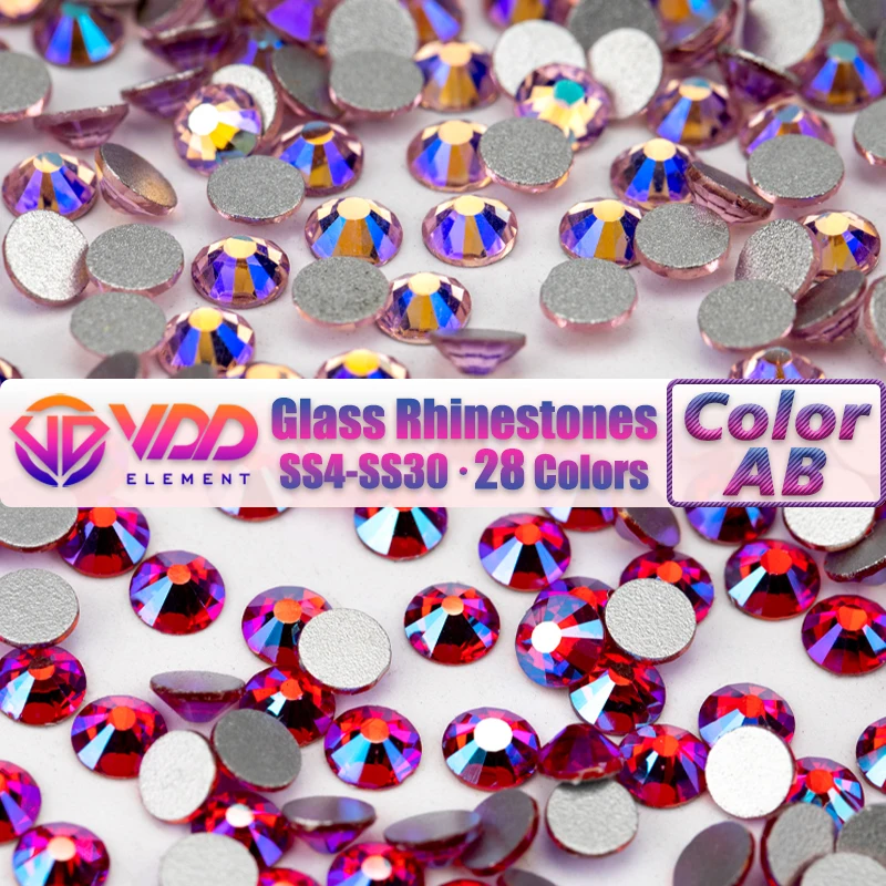 VDD SS4-SS30 Multi-color AB Glass Crystal Rhinestones Glitter Diamond Strass Flatback Stones 3D Nail Art Craft DIY Decorations