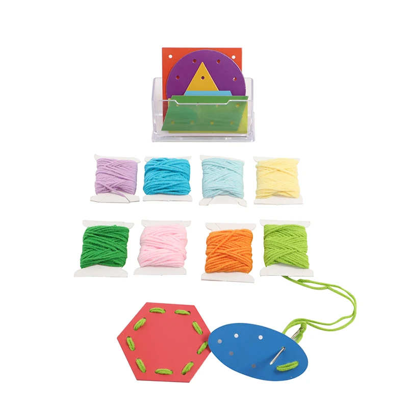 Montessori Practical Life Materials Sewing Thread Game for Children Hand-Eye Coordination Fine Motor Skill Early Educational Toy