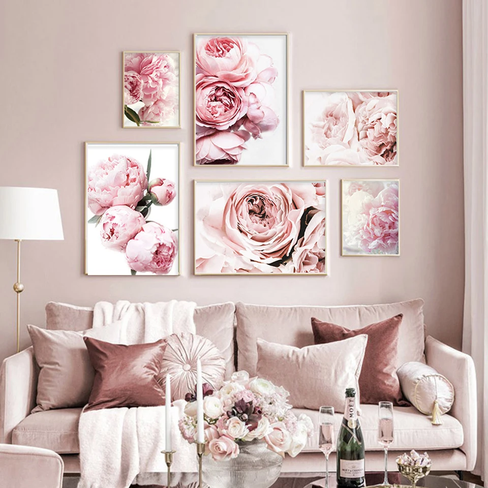 5D Diamond Painting Pink Peony Blossom Full Square round Rhinestone Pictures Embroidery Sale Diamond Mosaic Home Decor Gif