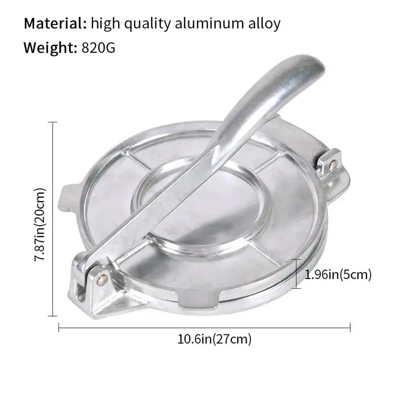 

Stainless Steel Tortilla Press Foldable Portable Baking Press Machine for Tortilla Dumpling Dough Kitchen Accessories