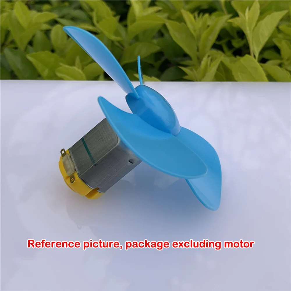 Mini 80mm Four-blade  Blue Propeller Fit for 2mm Motor Diameter Shaft Fan Blade Paddle Student Technology Handmade Accessories