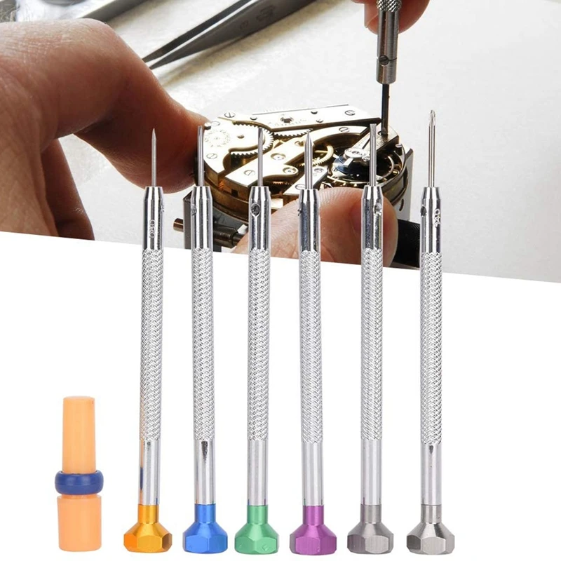 6Pcs Screwdriver Set Portable Watches Removal Repair Tools Kit for Watchmakers Repairing Jewelry Cameras