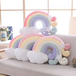 INS Hot Rainbow Cloud Star Moon Shell Plush Cushion Sleeping Pillow Home Decor Cushions Baby Shower Gifts