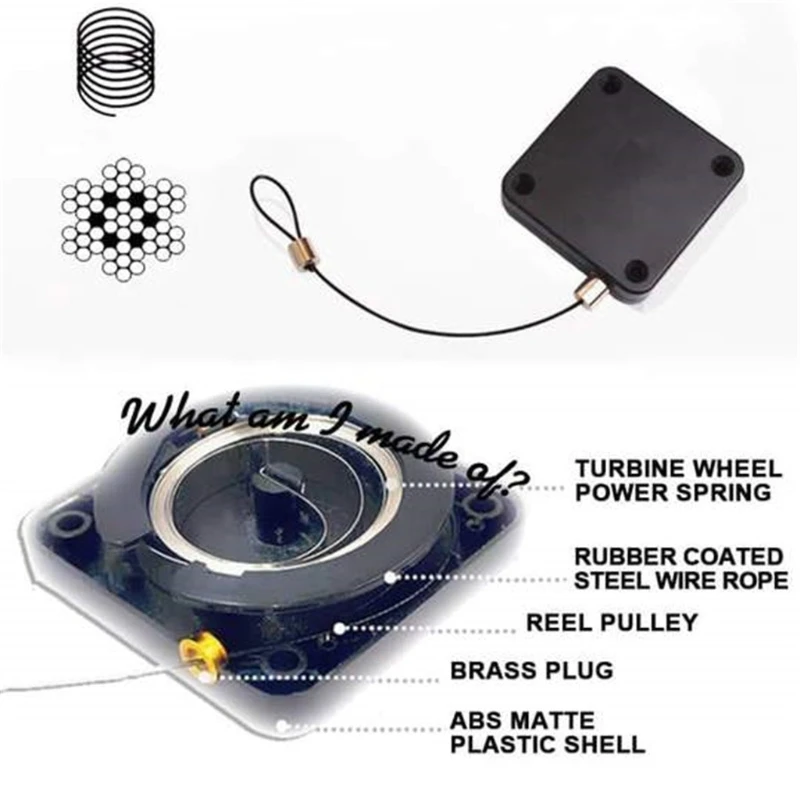 Multi-function Punch-free Automatic Door Closer, High Temperature Pull Rope Square Telescopic Cable Box Bracket