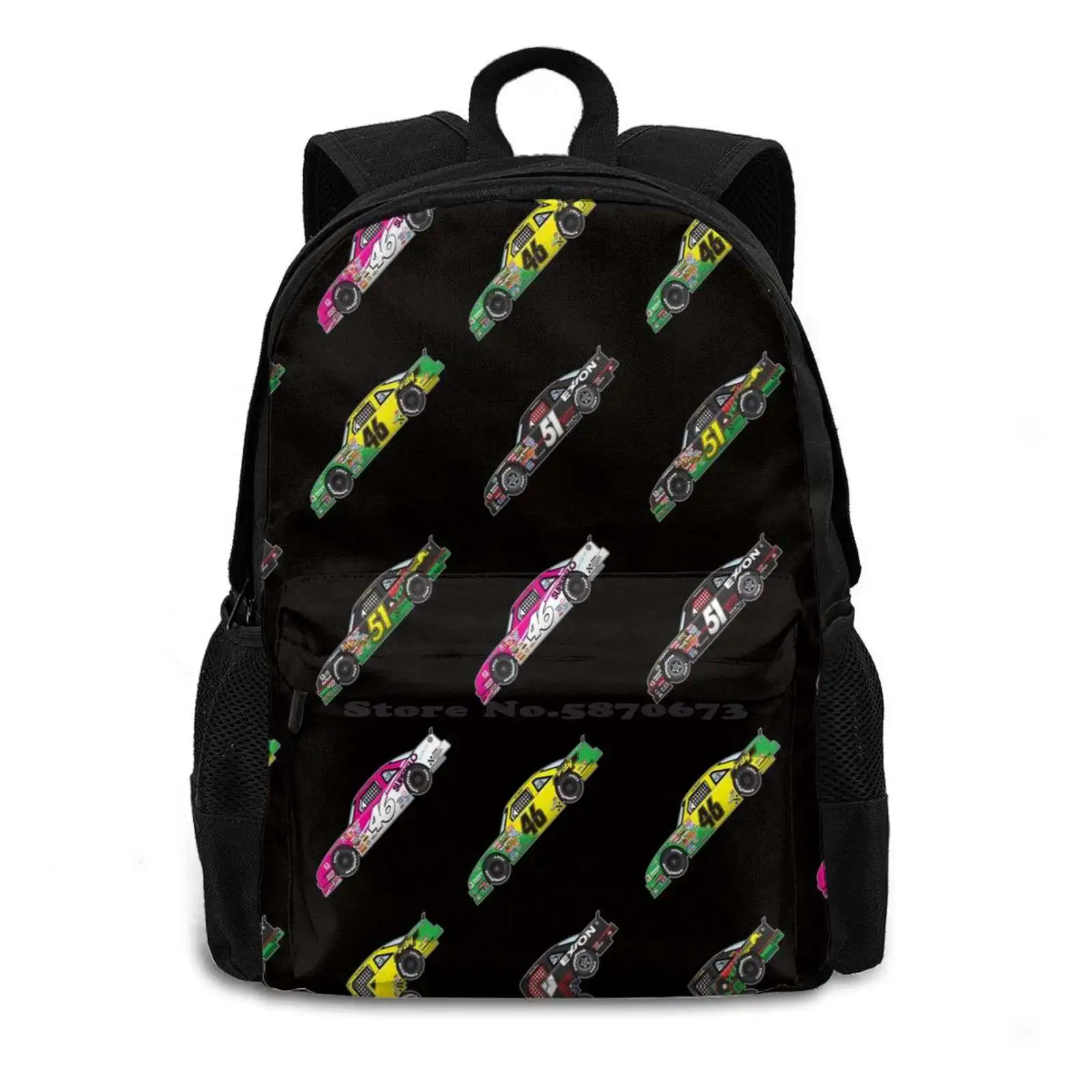 Days Of Thunder Car Collection Pattern Illustration , Rowdy Burns Hot Sale Schoolbag Backpack Fashion Bags 51 Mello Yello City