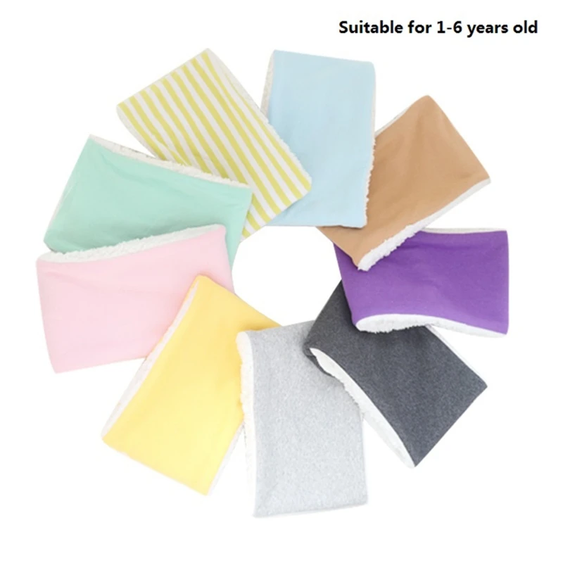 Outono inverno quente cachecol do bebê cor sólida algodão engrossar bebê da criança de pelúcia cachecóis o-anel colar neckerchief para 1-6y meninos menina