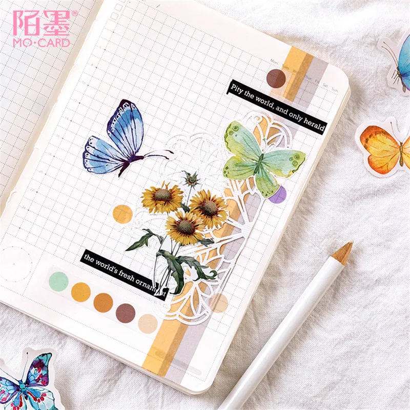 45pcs/pack Lovely Butterfly Label Stickers Set Decorative Stationery Craft Stickers Scrapbooking Diy Diary Album Stick Label