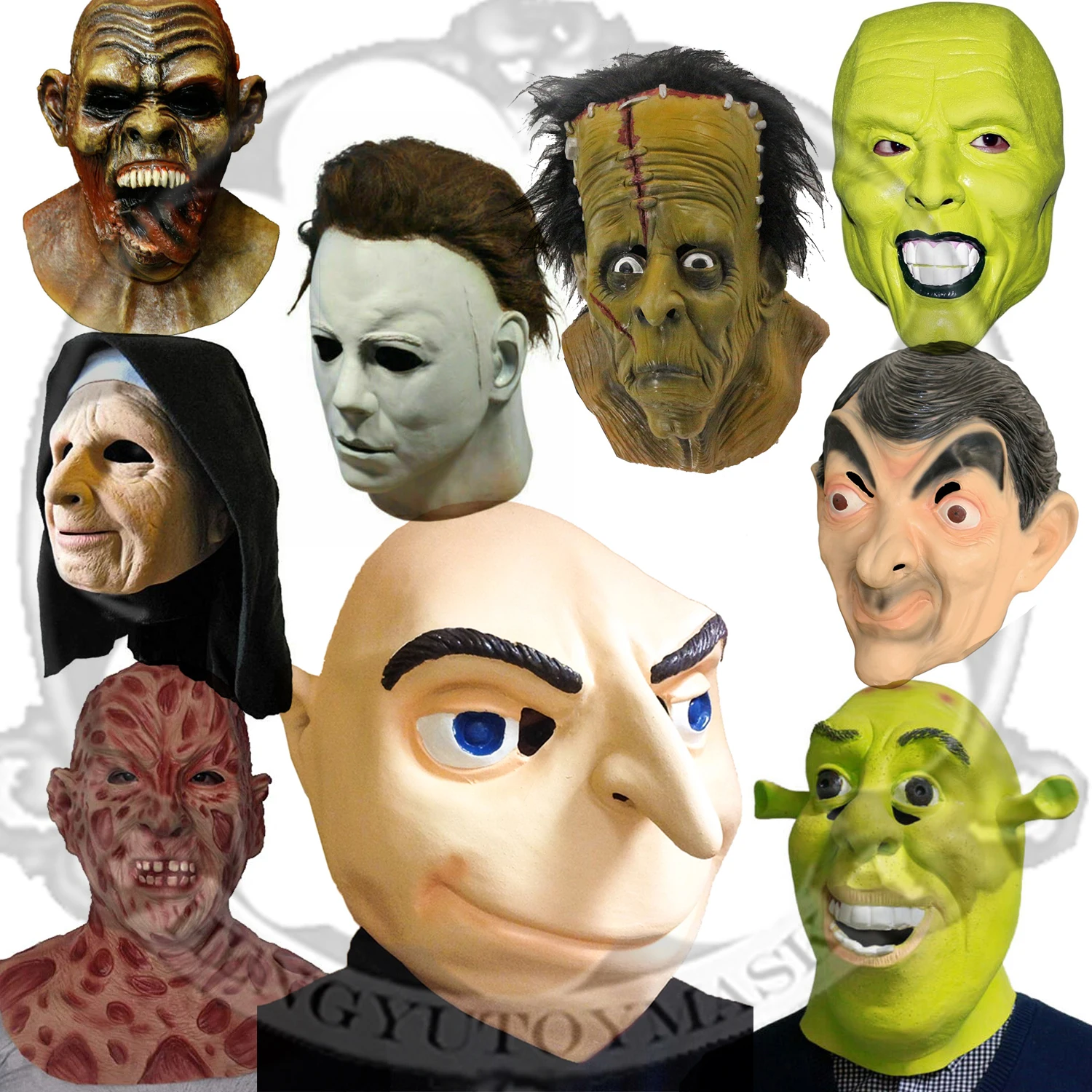 Realistic Movie Full Head Cosplay Costume Masks Latex Celebrity Character Comedians TV Props Masks