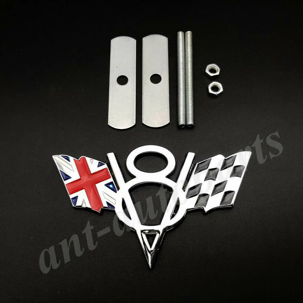 

Metal Car V8 Vintage Union Jack UK Flag Front Grille Emblem Badge Sticker