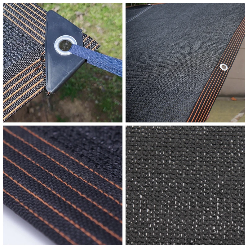 Preto Anti-UV HDPE Sunshade Net, Jardim Suculenta Planta Sombreamento Net, Cobertura da piscina exterior, 3Pin, Sombra do sol 12Pin