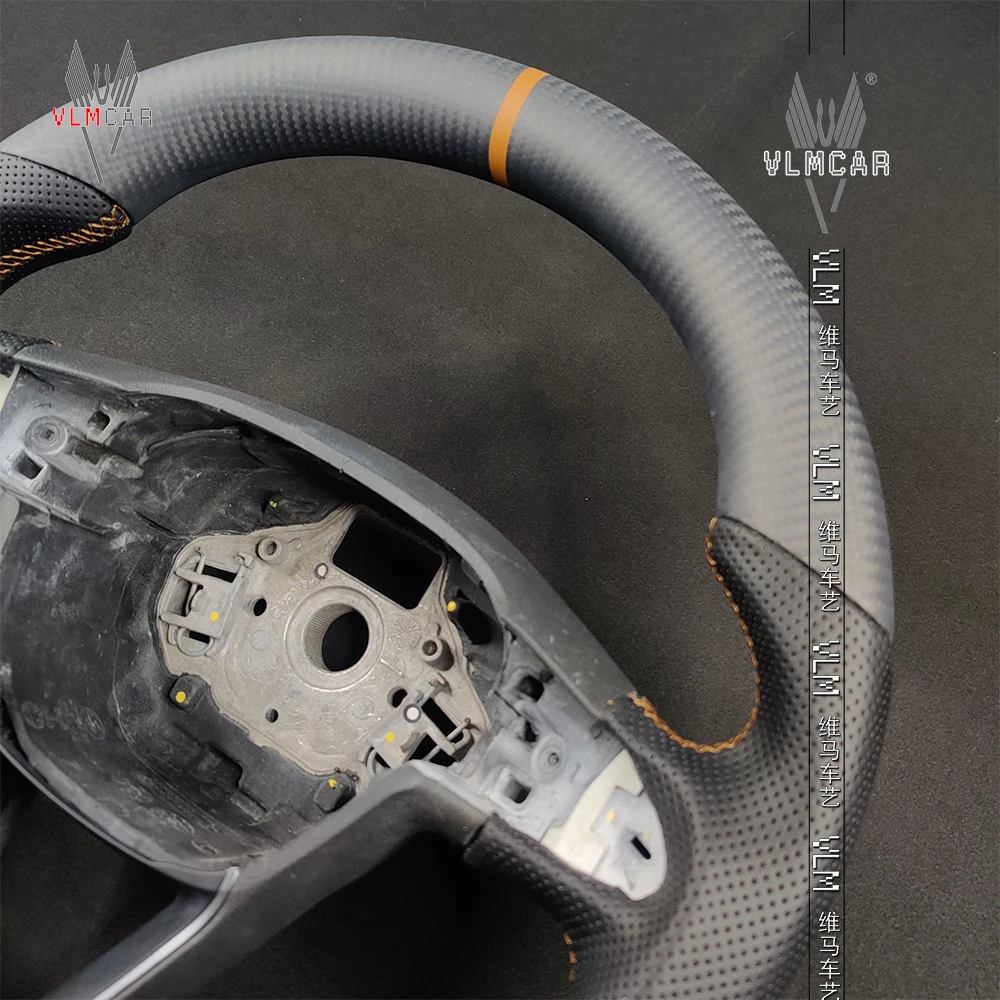 VLMCAR-Private Custom Carbon Fiber Steering Wheel, Seat Leon Cupra R ST Ateca FR MK3 with Paddles Holes Fit All Model Year