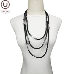 UKEBAY New Choker Necklaces Handmade Rubber Necklace Women Jewelry Bohemia Statement Pendant Necklaces Travel Party Accessories