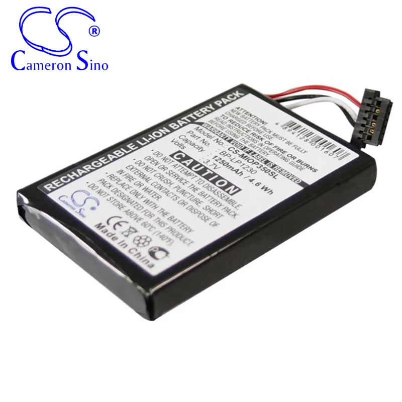 CameronSino Battery for Pioneer AVIC-S1 GPS,Navigator battery 3.70V 1250mAh/4.63Wh Li-ion Black