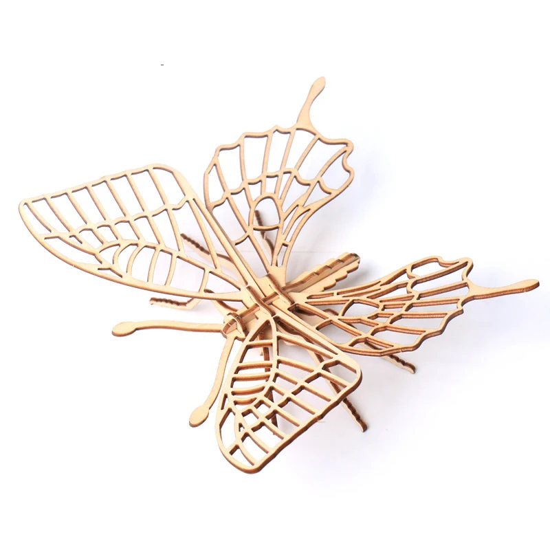 Puzzle en bois pour enfants, bricolage tridimensionnel 3D, modèle d'insecte assemblé à la main, jeu de cerveau, jouets pour enfants, cadeau