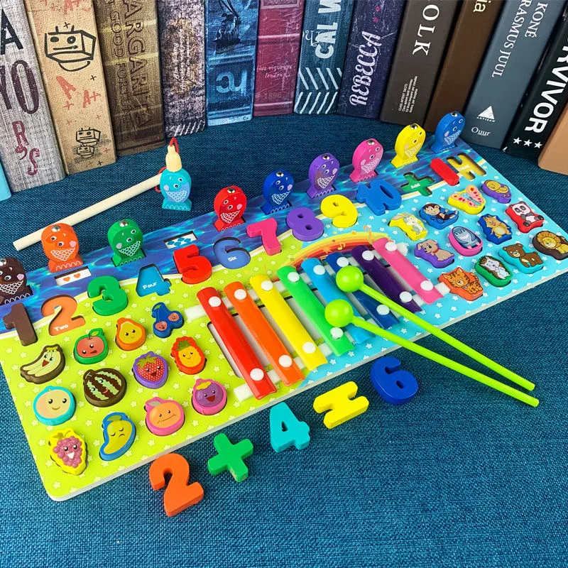 Montessori Educatief Houten Speelgoed Geometrische Vorm Cognitie Puzzel Muzikale Math Speelgoed Vroege Educatief Speelgoed Voor Kinderen Gift