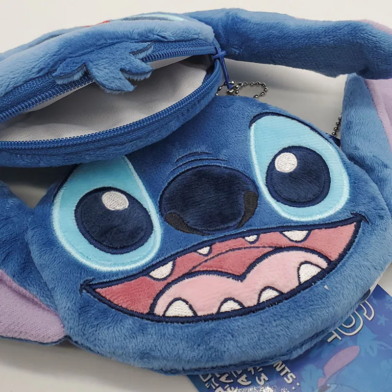 Disney Lilo & Stitch Plush เหรียญการ์ตูนความคิดสร้างสรรค์มินิกระเป๋าสตางค์ Stitch กระเป๋าที่ใส่บัตรประชาชนเด็กซิปกระเป๋า