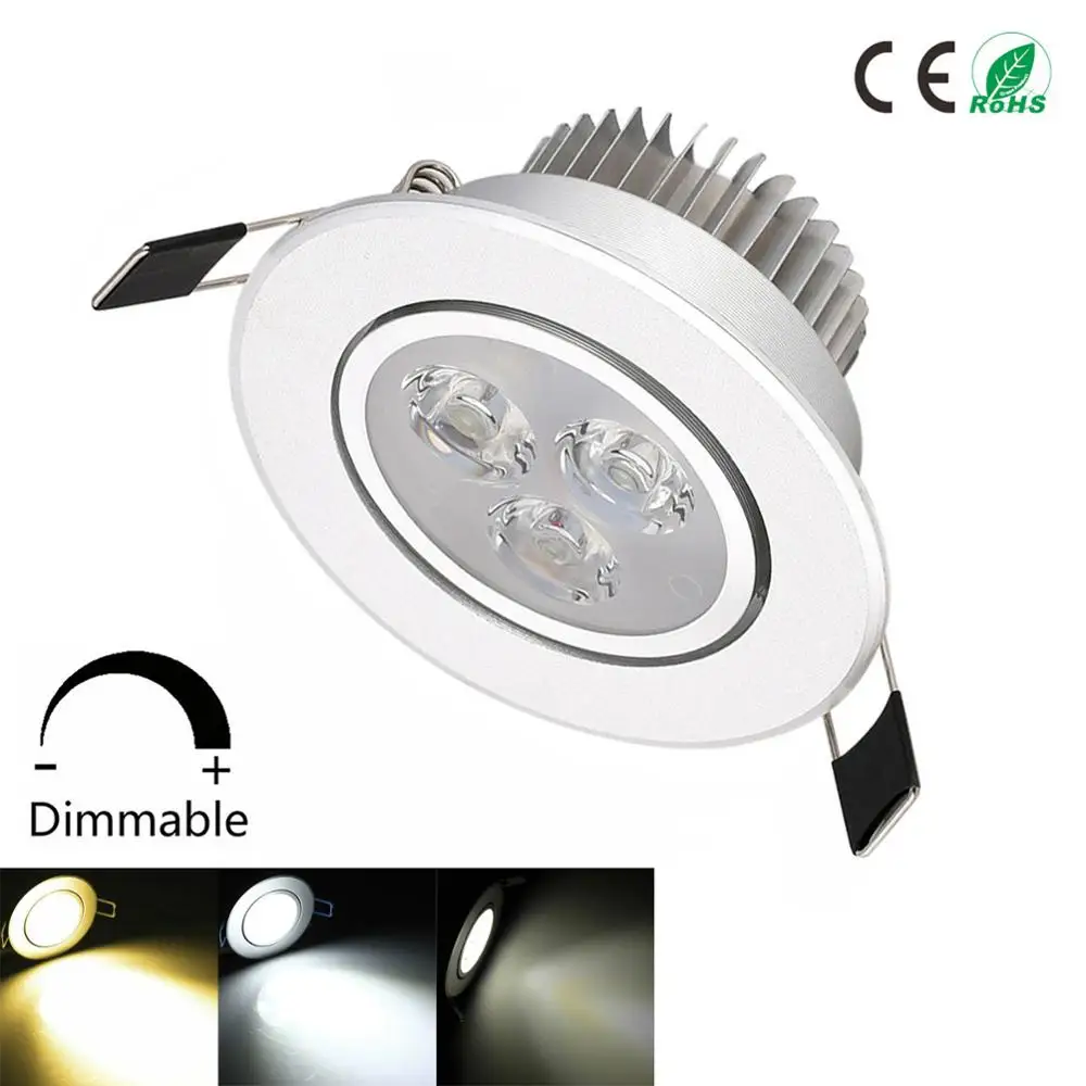 6W możliwość przyciemniania LED wpuszczone W sufit lampa świecąca W dół zimna ciepła naturalna biel lampa AC 220V 110V + sterownik Downlight