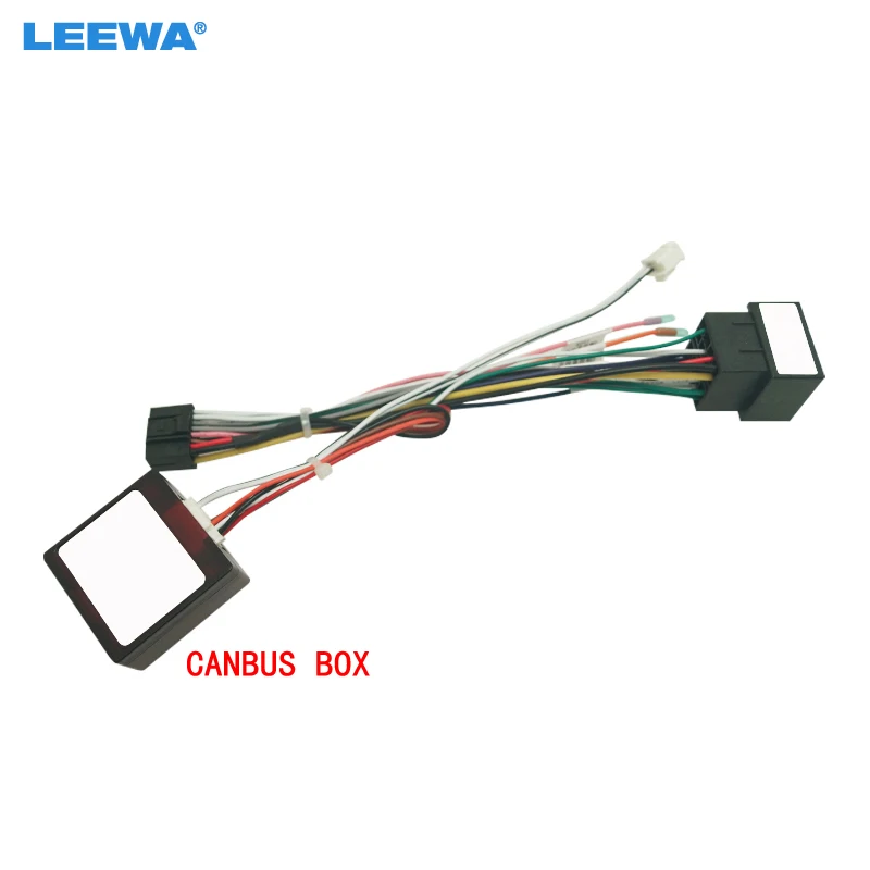 LEEWA Car 16pin Audio Wiring Harness With Canbus Box For Peugeot 206/207 04-12 Aftermarket Stereo Installation Wire Adapter