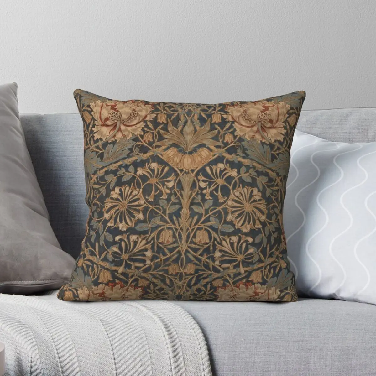 Honeysuckle By William Morris Square Pillowcase Polyester Linen Velvet Printed Zip Throw Pillow Case Car Cushion Case 18