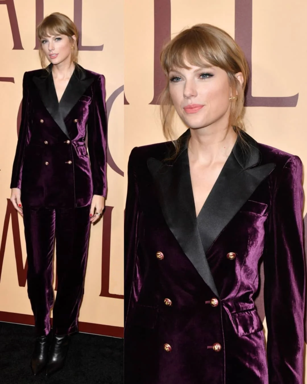 Purple Velvet Women Prom Pants Suits Long Sleeve Blazer Wide Led Sets Ladies Special Occasion Wear Evening Party Outfit 2 Pieces