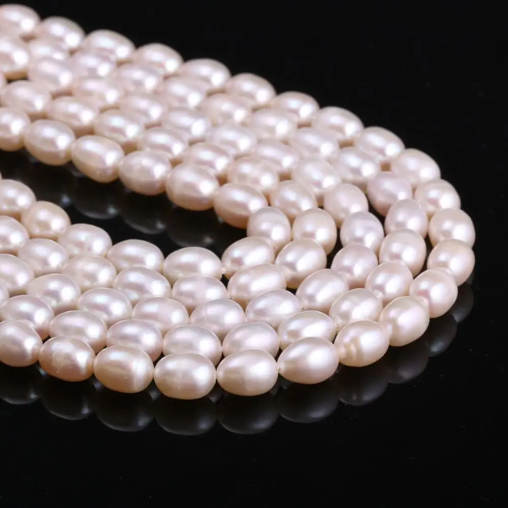 Natural Freshwater Rice-shape Pearl Loose Beads 36 Cm For DIY Bracelet Earring Necklace Sewing Craft Jewelry Accessory
