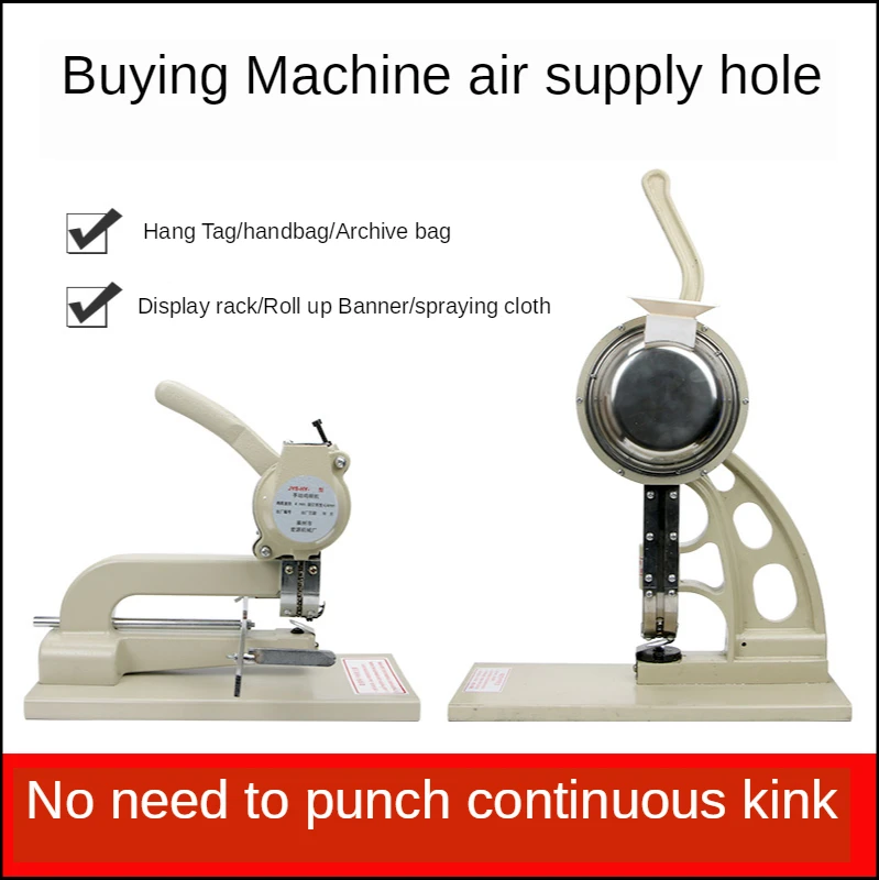 Semi-automatic hand press / riveting / hollow rivet / ringless button / air eye /