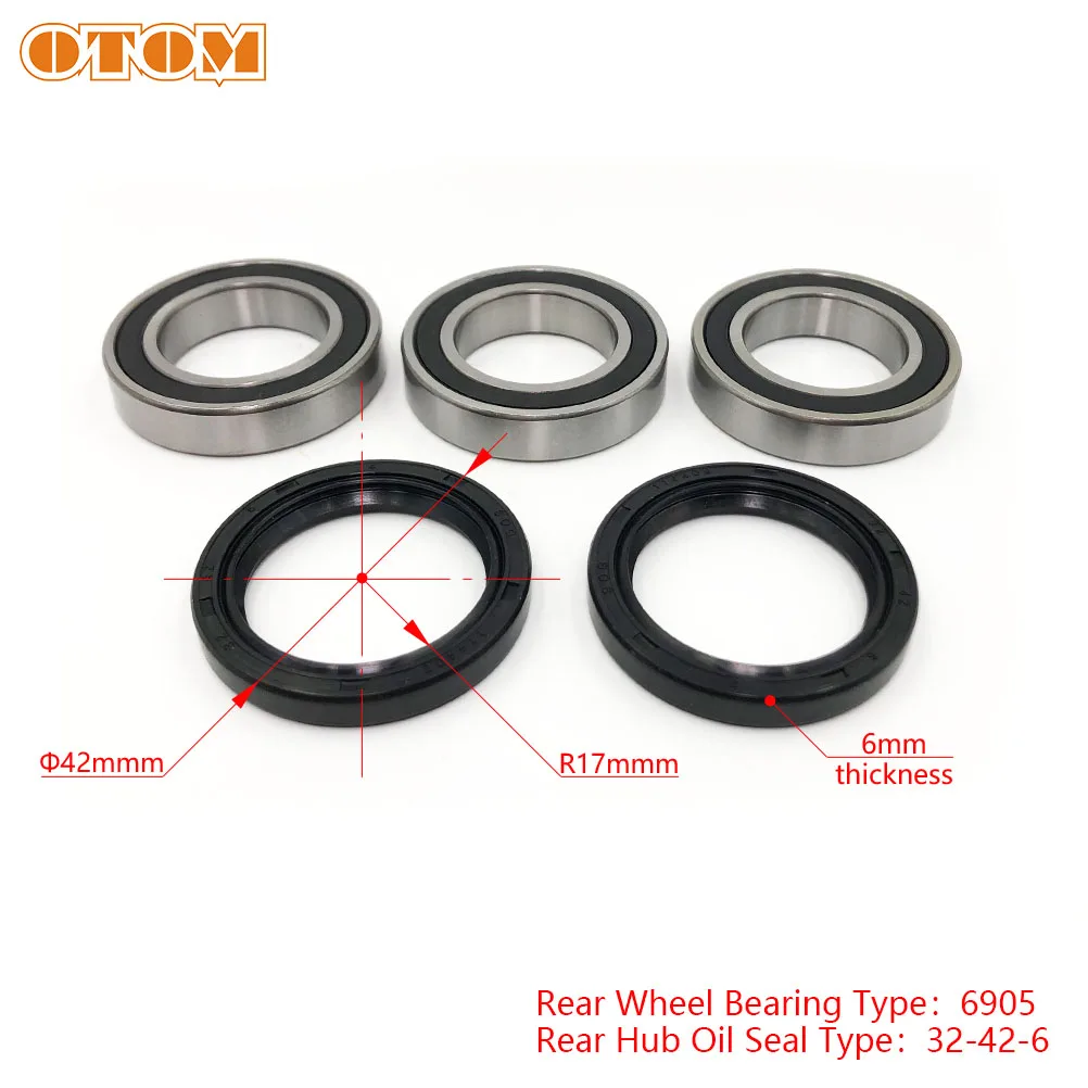 OTOM Motorcycle Rear Wheel Hub Oil Seal Bearing Set For YAMAHA YZ250F YZ450F YZ250FX Off-Road Motocross Accessories Parts