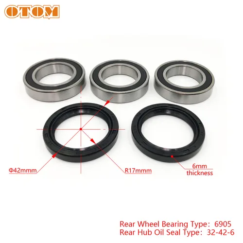 Imagen 2 del producto OTOM juego de cojinetes de sello de aceite de cubo de rueda trasera de motocicleta para YAMAHA YZ250F YZ450F YZ250FX, piezas de accesorios de Motocross todoterreno