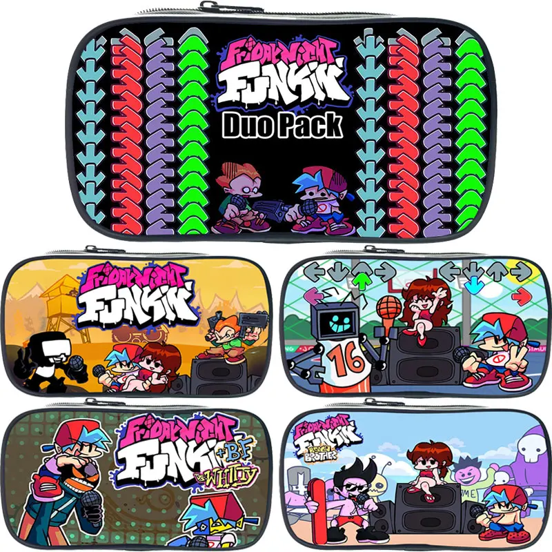 Game Friday Night Funkin Pencil Case Student School Supplies Pencil Bag Fnf Print Pen Bag Boy Girl Stationery Pen Box Makeup Bag