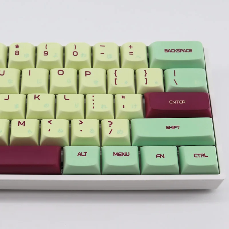 Teclas PBT para interruptor mecánico Cherry Mx Gateron, teclas con sublimación Similar al perfil XDA, color verde claro y amarillo, 108