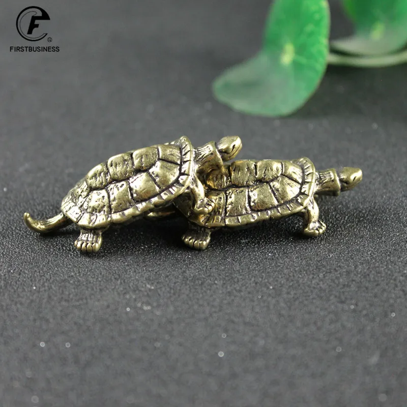 Pure Copper Turtle Statue Desktop Ornaments Vintage Brass Tortoise Miniatures Figurines Toy Model Home Decorations Accessories