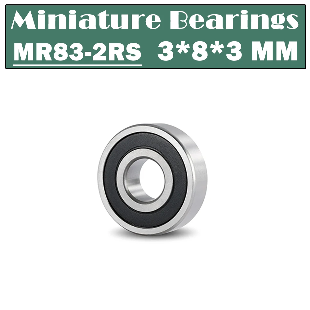 MR83-2RS Bearing 3*8*3 mm ( 10 PCS ) Miniature MR83RS Ball Bearings R-830ZZY03