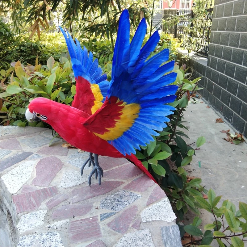 large 45x60cm simulation bird parrot hard model foam&feathers spreading wings parrot party prop garden decoration Xmas gift b105