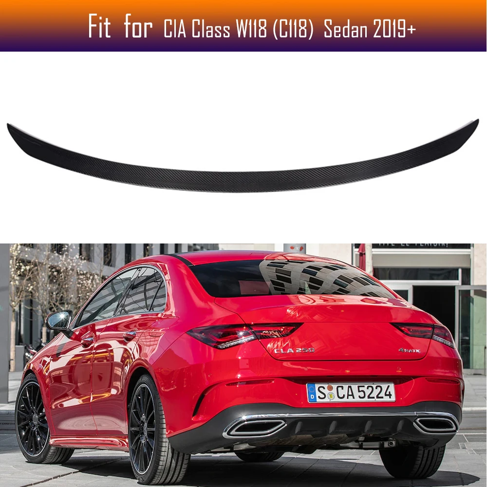 Real Carbon Fiber Car Trunk Spoiler For Mercedes-Benz W118 4-Door Coupe CLA Class C118 CLA45 CLA250 2019-IN (101USD)